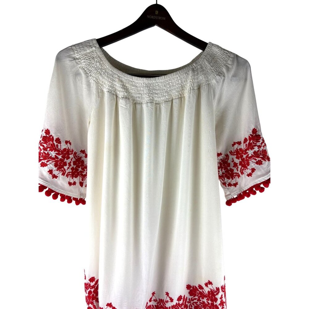Festival Boho Show Me your Mumu Annie Dress Embroidered Off Shoulder, Women's M